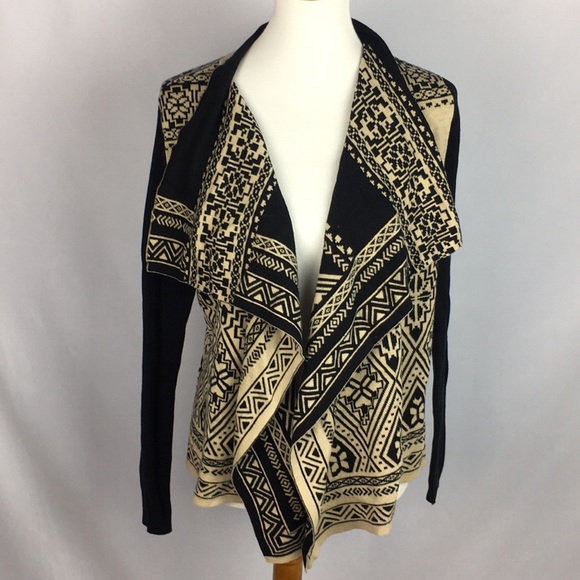 Lucky Brand Sweaters - Lucky Brand Patterned Waterfall Cardigan